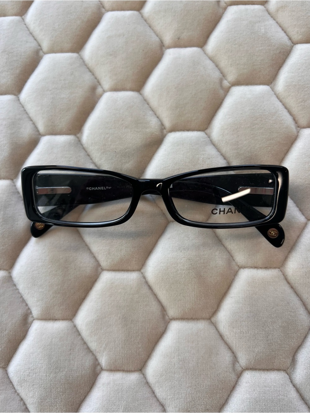 Authentic Chanel Black petite Rectangular Optical frame